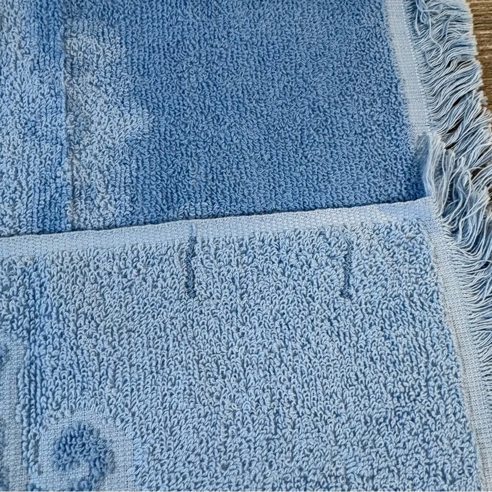 Blue Vintage Wash Cloths (8) Two Hand Towels MCM Granny Core Cottage Core Mixed
